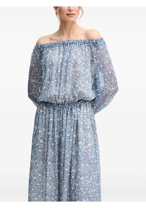 Weekend Max Mara floral-print off-shoulder maxi dress - Blue