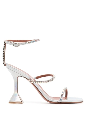 Amina Muaddi Gilda 95mm crystal-embellished sandals - Silver