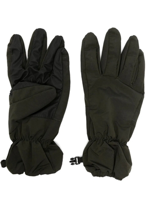 Stone Island logo-print crinkled panelled gloves - Green