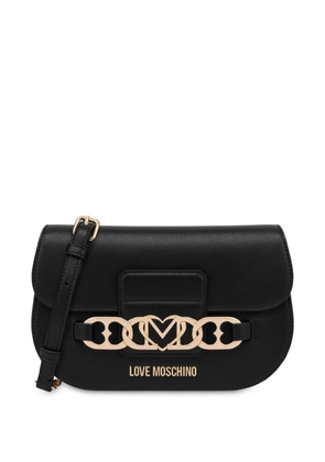Love Moschino heart-chain crossbody bag - Black