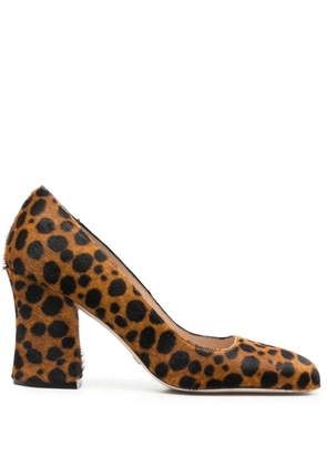 Stuart Weitzman Curveblock leopard-print pumps - Brown