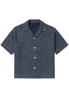 FIVE CM geometric-print cotton shirt - Blue
