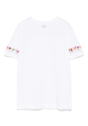 PS Paul Smith floral-embroidered T-shirt - White