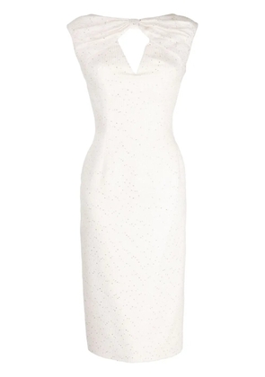 Saiid Kobeisy sequin-embellished tweed midi dress - White