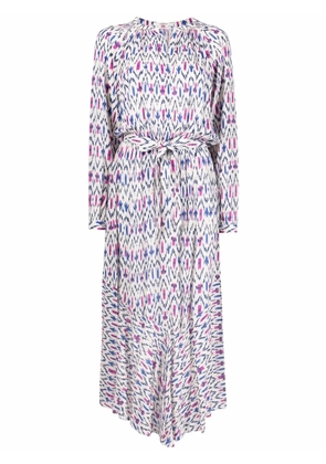 MARANT ÉTOILE graphic-print long-sleeve dress - Neutrals
