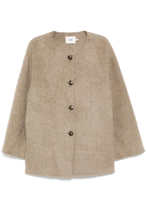 b+ab Wrap-around shawl jacket - Brown