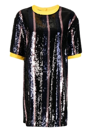 Plan C sequin-design long T-shirt - Blue