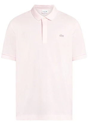 Lacoste logo-appliqué short-sleeved polo shirt - Pink