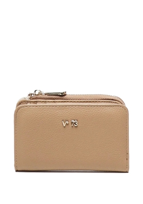 V°73 zip-closure logo wallet - Neutrals