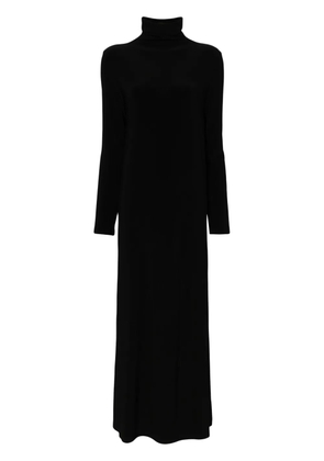 Norma Kamali mock-neck long-sleeved gown - Black