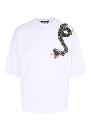 Roberto Cavalli snake-print T-shirt - White