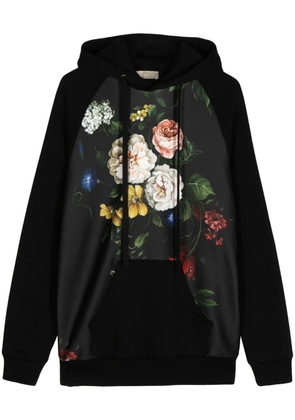 Elie Saab floral-print hoodie - Black