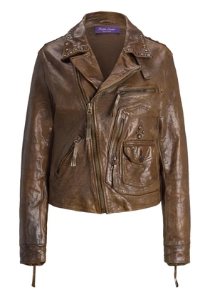 Ralph Lauren Collection Andrea Distressed leather jacket - Brown