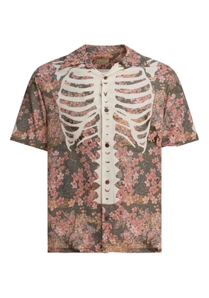 KAPITAL floral skeleton-print shirt - Pink