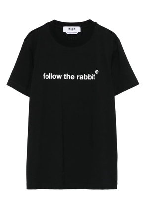 MSGM rabbit-print T-shirt - Black