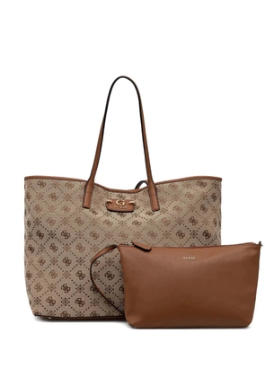GUESS USA monogram logo-plaque tote bag - Neutrals