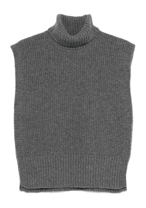 DAVANTINO turtleneck sleeveless wool sweater - Grey