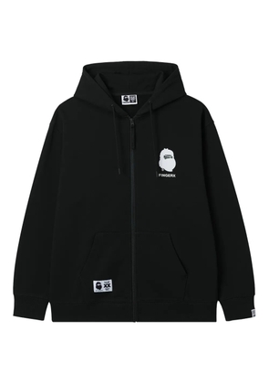 FINGERCROXX graphic-print zip-up hoodie - Black