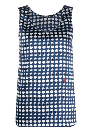 Kiton polka-dot silk top - Blue