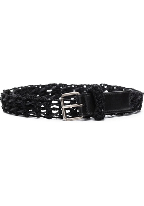 Saint Laurent interwoven-design buckle-fastening belt - Black