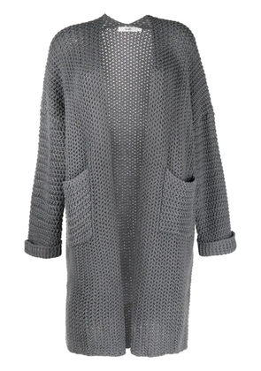 b+ab shawl-collar knitted cardi-coat - Grey
