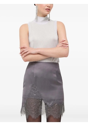 Patrizia Pepe high-neck embellished top - Grey
