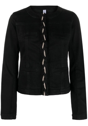 LIU JO chain-link detail denim jacket - Black