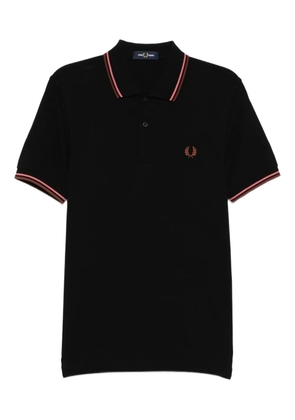 Fred Perry logo-embroidered polo shirt - Black