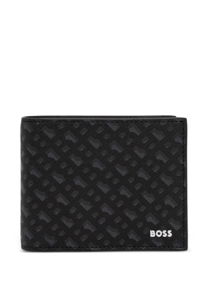 BOSS logo-embossed wallet - Black