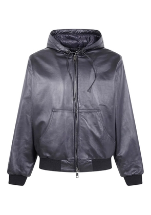 Giorgio Brato hooded leather jacket - Black