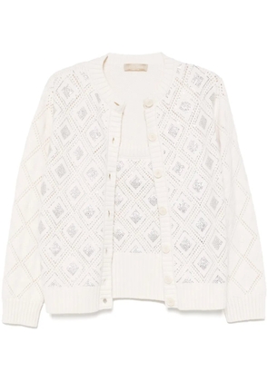 Elie Saab crystal-embellished knit set - Neutrals