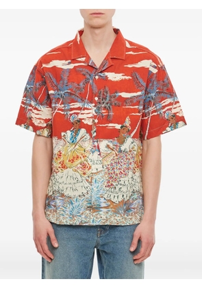 President’S palm-tree print shirt - Red