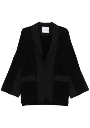 sacai knit-panels blazer - Black