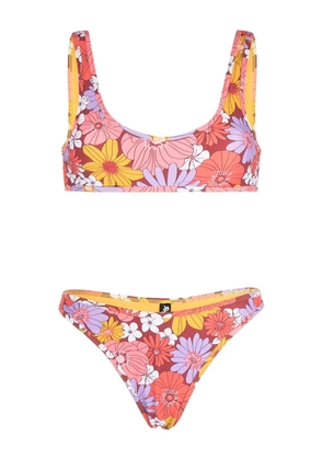 Reina Olga Coolio floral-print bikini set - Orange