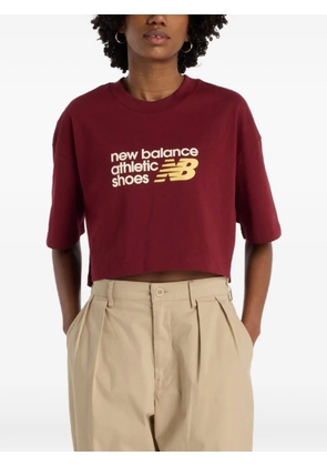 New Balance chest logo cropped T-shirt - Red
