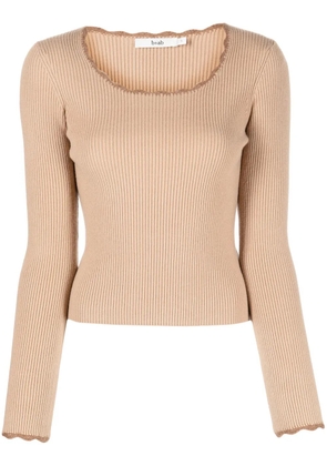 b+ab scallop-edge ribbed-knit jumper - Neutrals