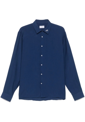 Family First crinkled-finish shirt - Blue