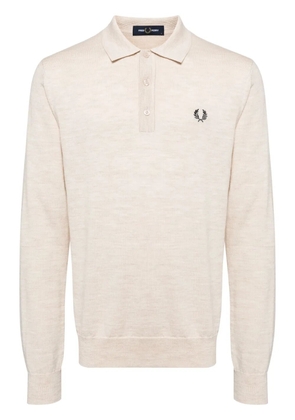 Fred Perry logo-embroidered polo shirt - Neutrals