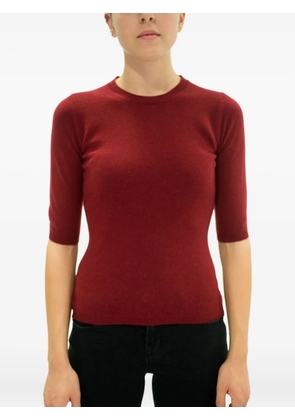 LA ROSE three-quarter-sleeve cashmere sweater - Red