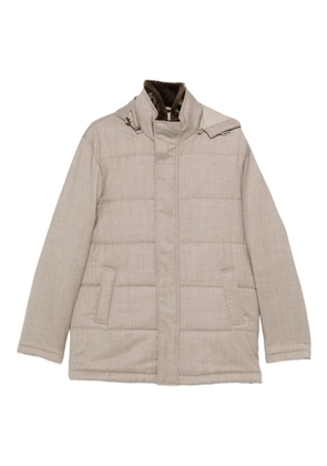 Doriani Cashmere padded hooded jacket - Neutrals