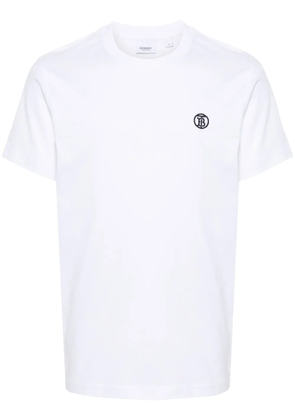 Burberry logo-embroidered organic cotton T-shirt - White