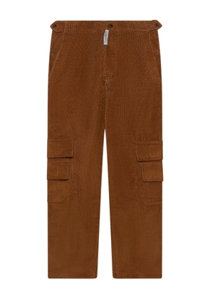 GCDS corduroy straight-leg trousers - Brown