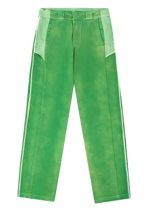 Heron Preston mid-rise distressed-finish trousers - Green