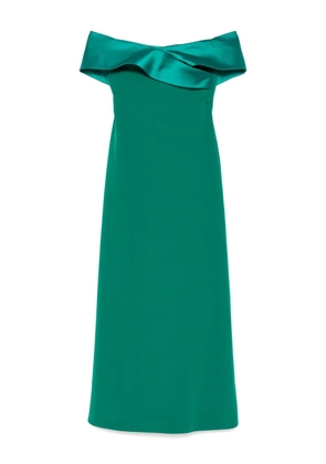 Rhea Costa asymmetric-neck maxi dress - Green