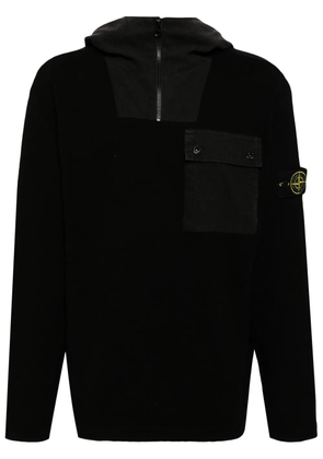 Stone Island Compass-badge hooded jumper - Black