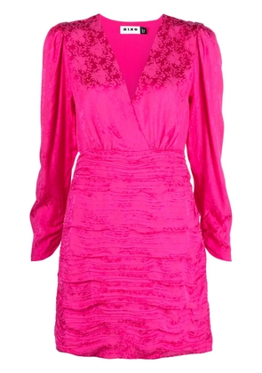 Rixo V-neck satin-jacquard minidress - Pink