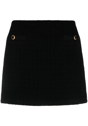 Alessandra Rich bouclé virgin wool-blend miniskirt - Black