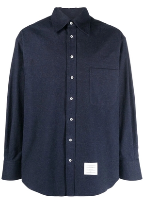 Thom Browne logo-patch detail shirt - Blue