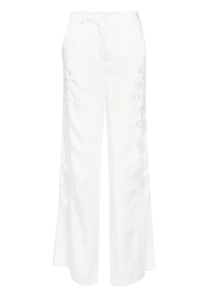 P.A.R.O.S.H. dragon-embroidered straight trousers - White