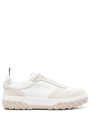 Thom Browne Letterman panelled lace-up sneakers - White